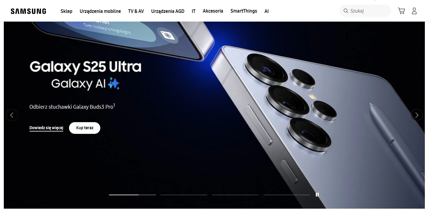 Samsung - strona internetowa sklepu