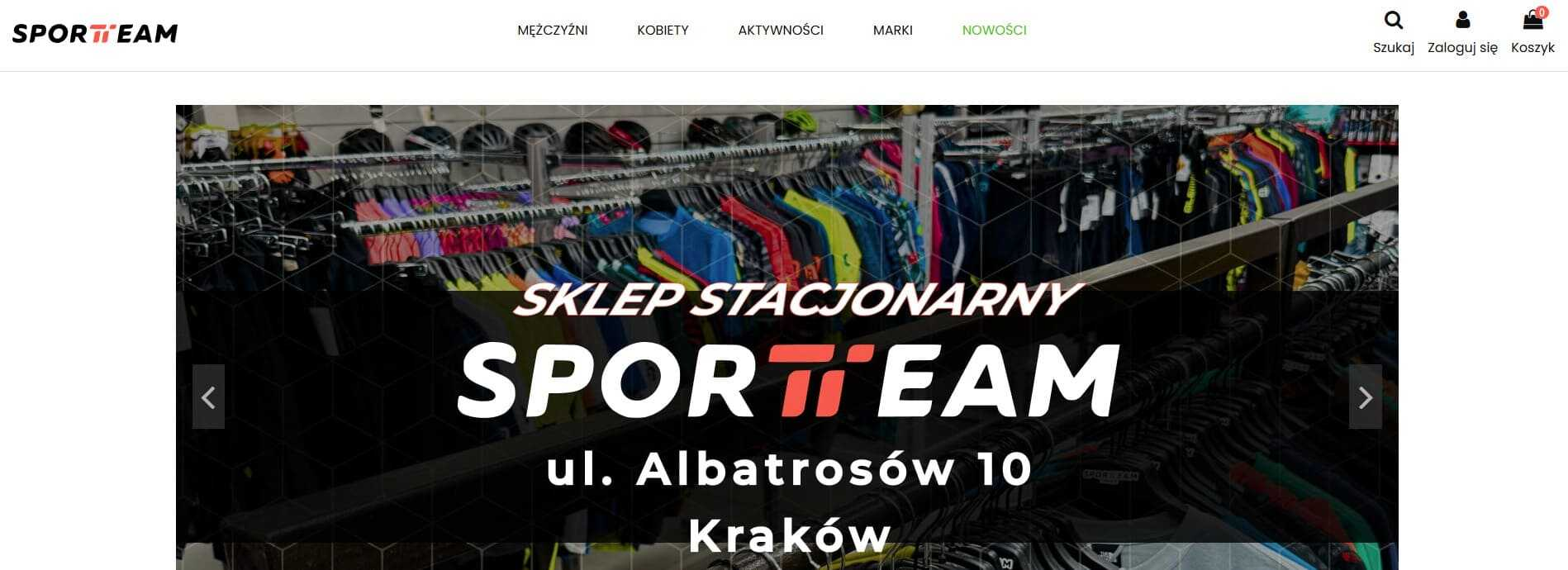 Sport Team - strona internetowa sklepu