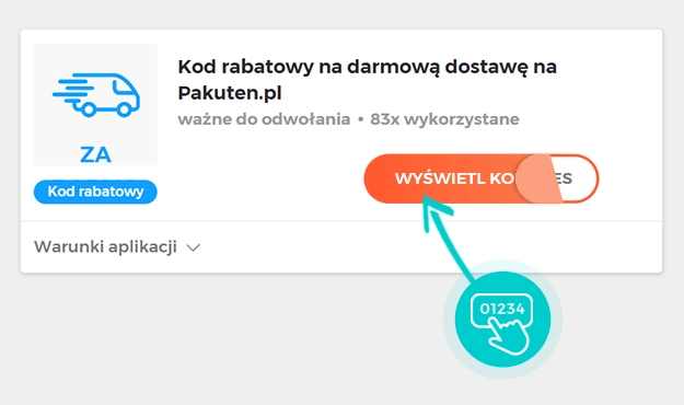 Przykład kodu rabatowego dla Pakuten