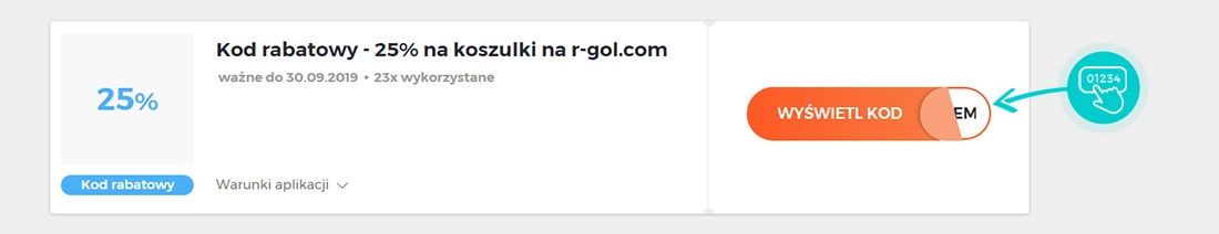 Przykład kodu rabatowego dla R-GOL