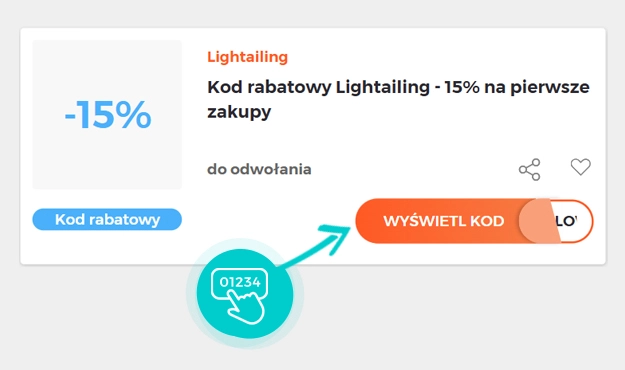 Przykład kodu rabatowego dla Lightailing