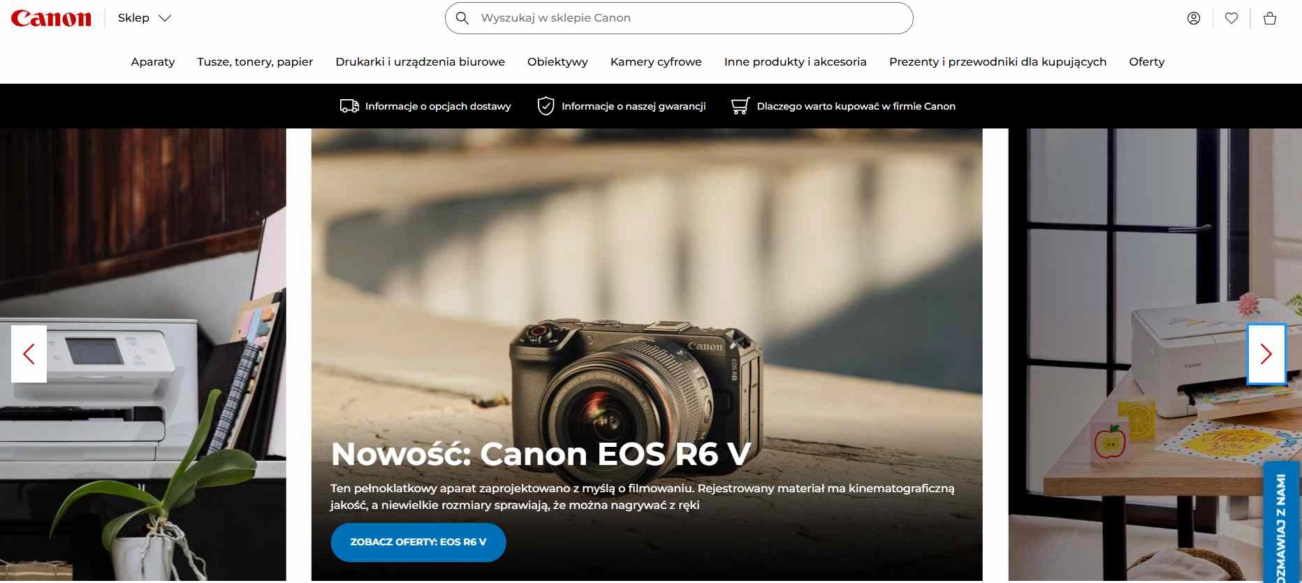 Strona internetowa sklepu