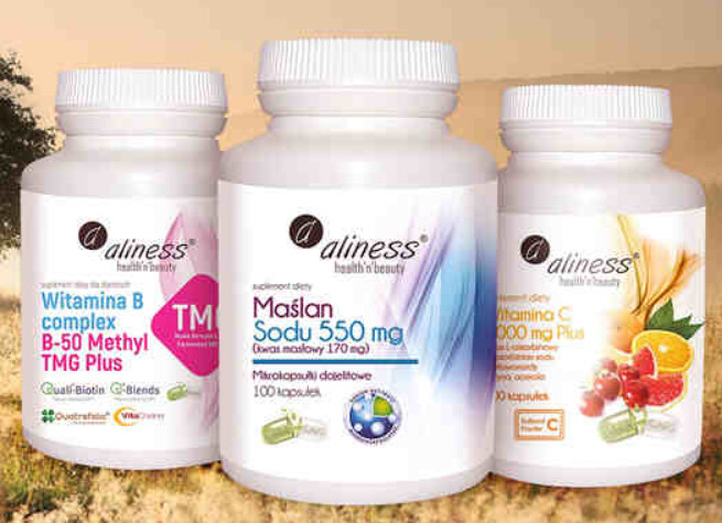 Suplementy diety i witaminy w białych, plastikowych opakowaniach