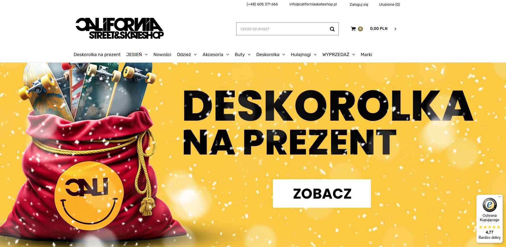 California Skateshop - strona internetowa sklepu