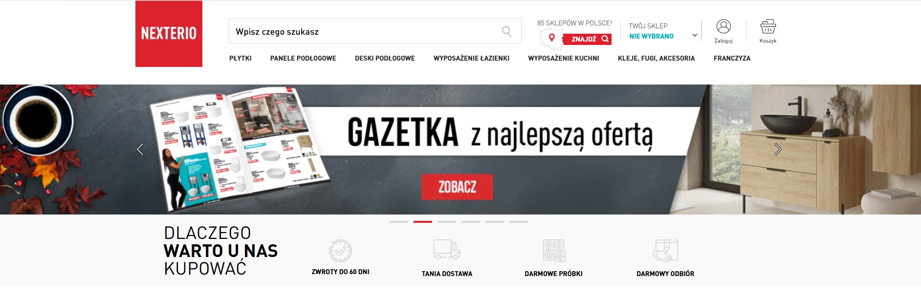 Strona internetowa sklepu Nexterio