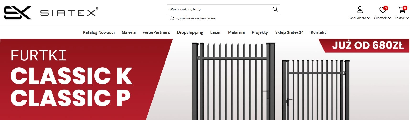 Strona internetowa sklepu