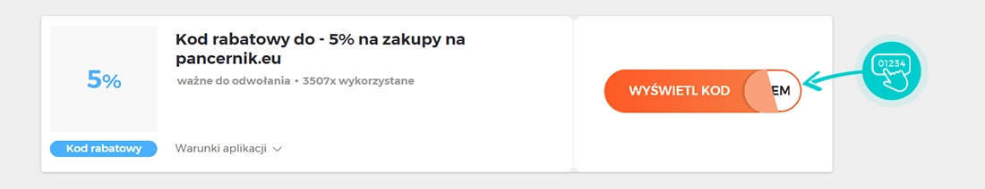 Przykład kodu rabatowego dla Pancernik