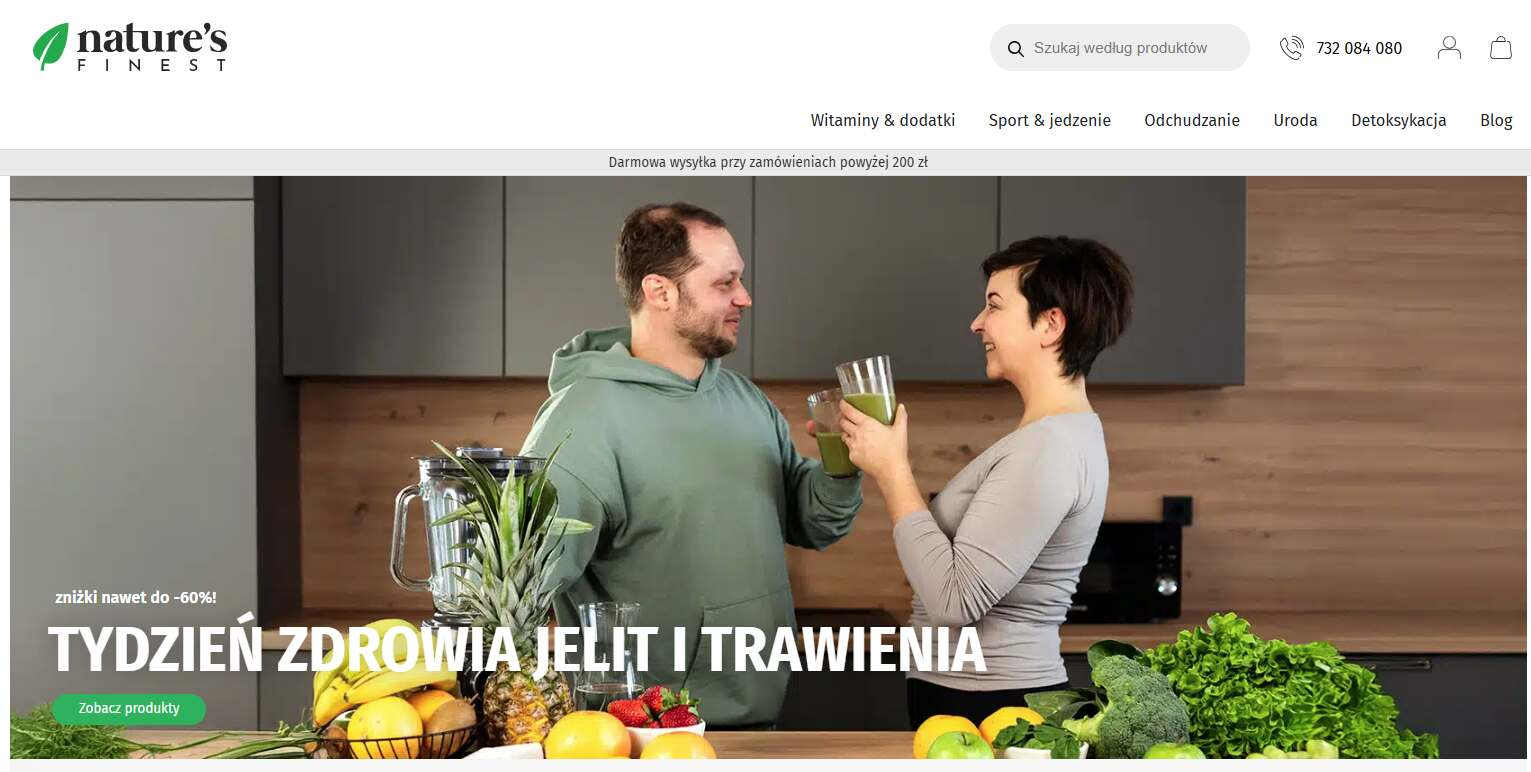 Natures Finest - strona internetowa skelpu