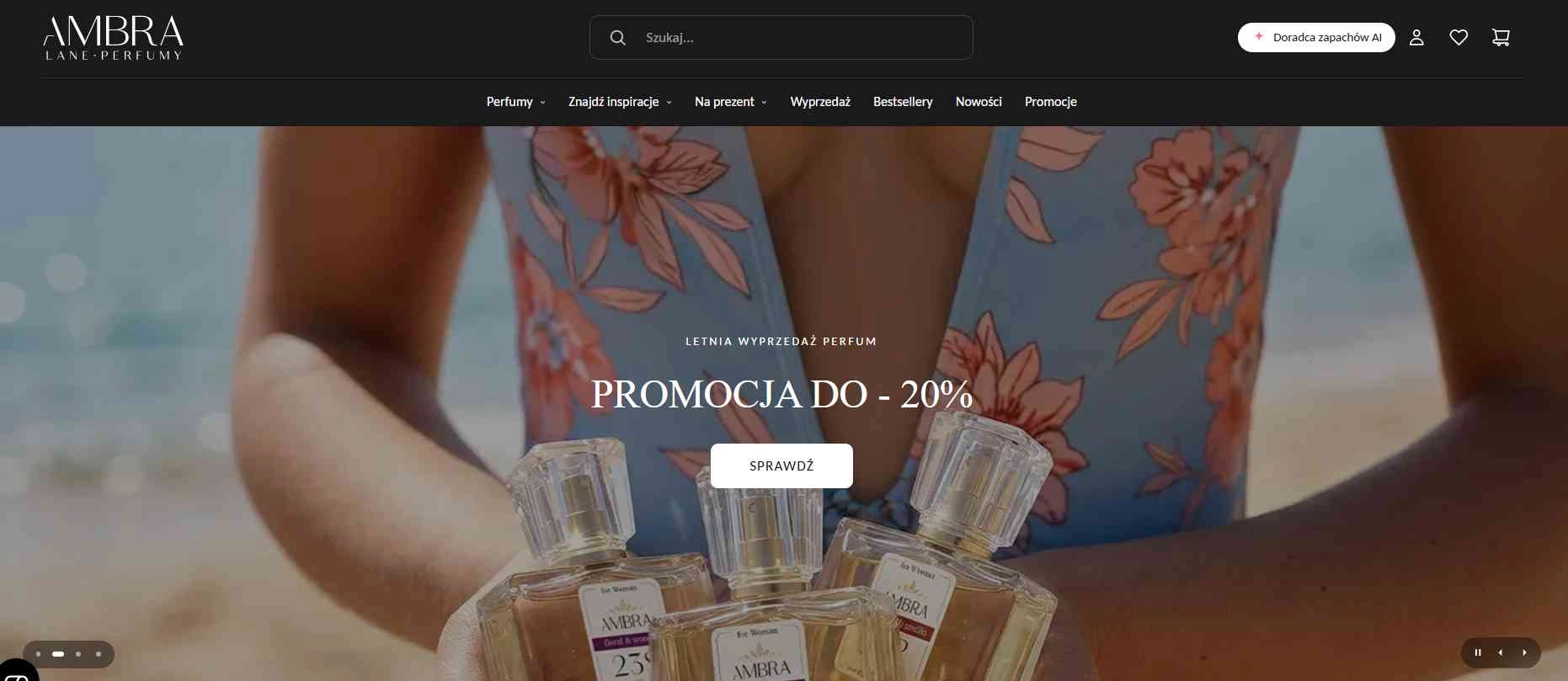 Strona internetowa sklepu Lane Perfumy