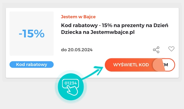 Przykład kodu rabatowego dla Jestem w bajce
