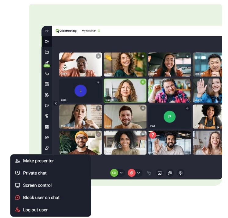 Ekran komputera z wideokonferencją