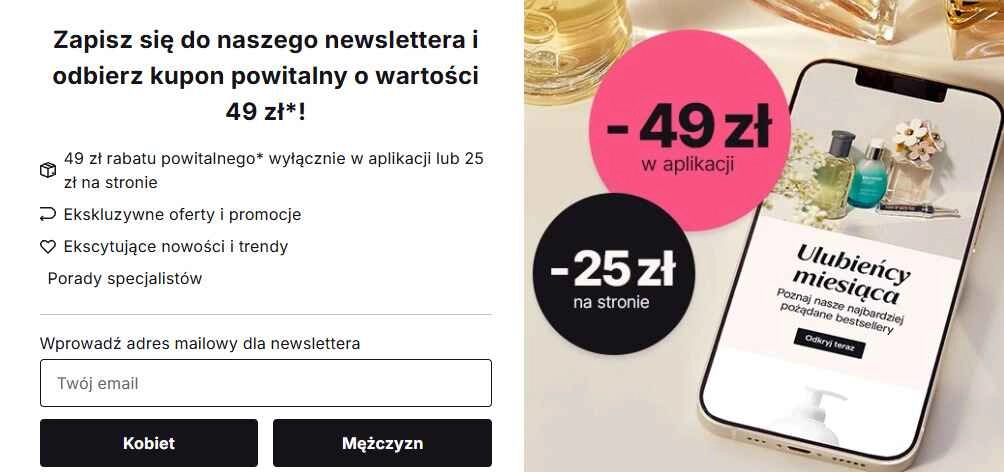 Baner z newsletterem sklepu