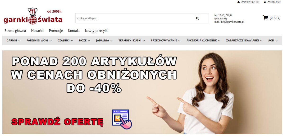 Garnki świata - strona internetowa sklepu