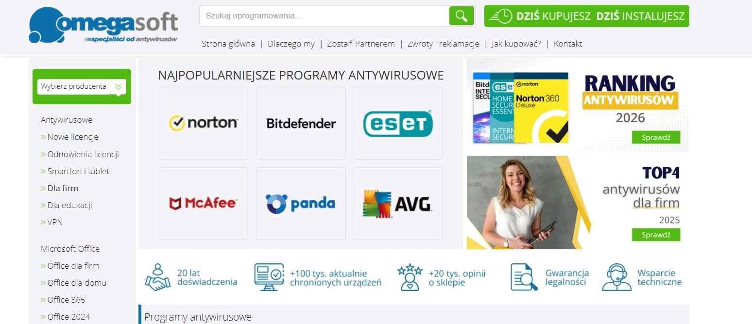 Strona internetowa sklepu