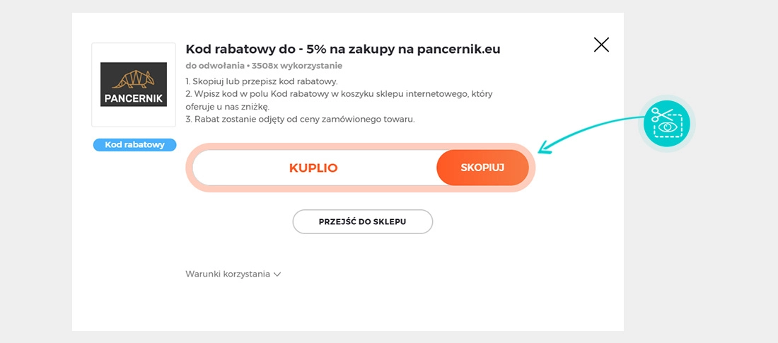 Instrukcja jak skopiować kod rabatowy dla Pancernik
