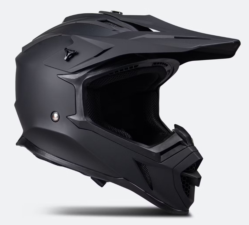 Kask motocyklowy w kolorze czarnym, matowy