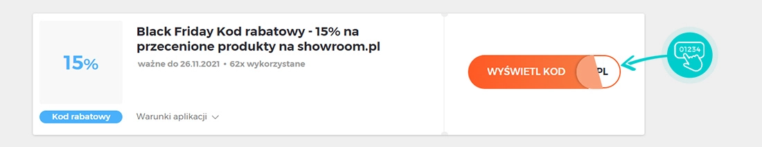 Przykład kodu rabatowego dla Showroom