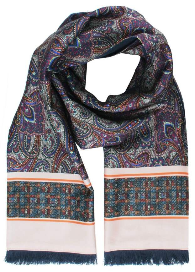 Elegancki męski szalik z kolorowym wzorem
