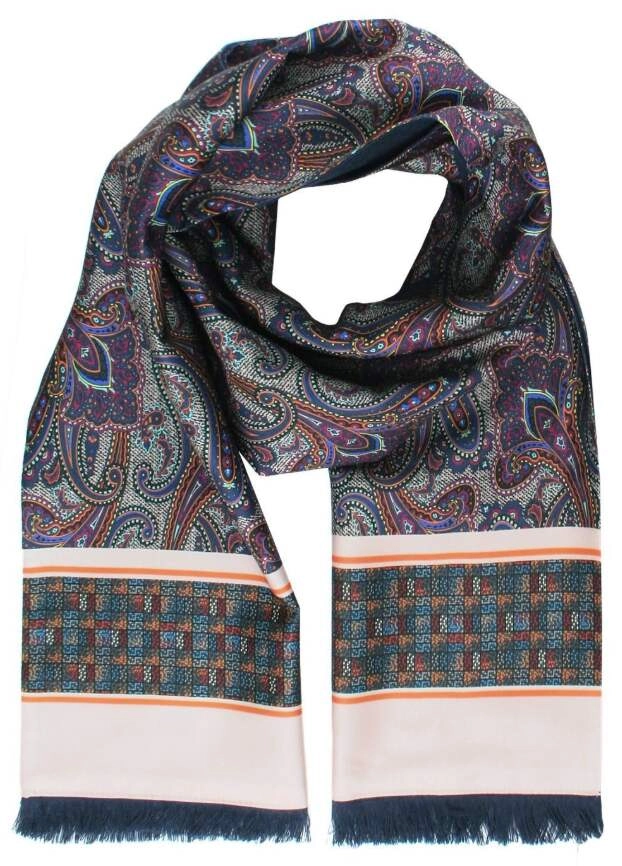 Elegancki męski szalik z kolorowym wzorem