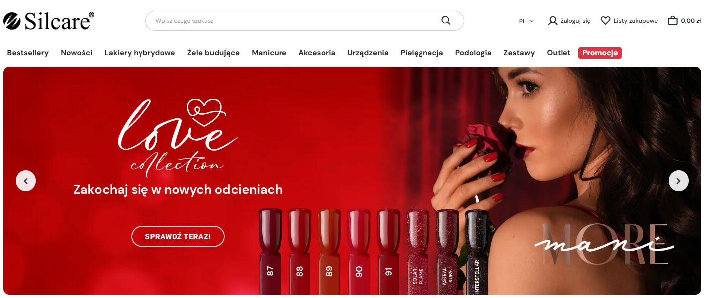 Silcare  - strona internetowa sklepu