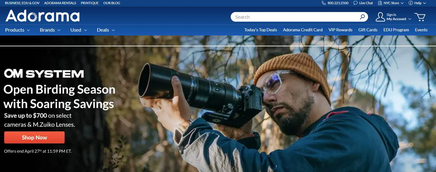 Adorama - strona internetowa sklepu