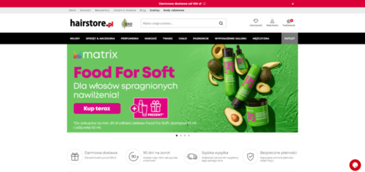 Hairstore - strona internetowa sklepu