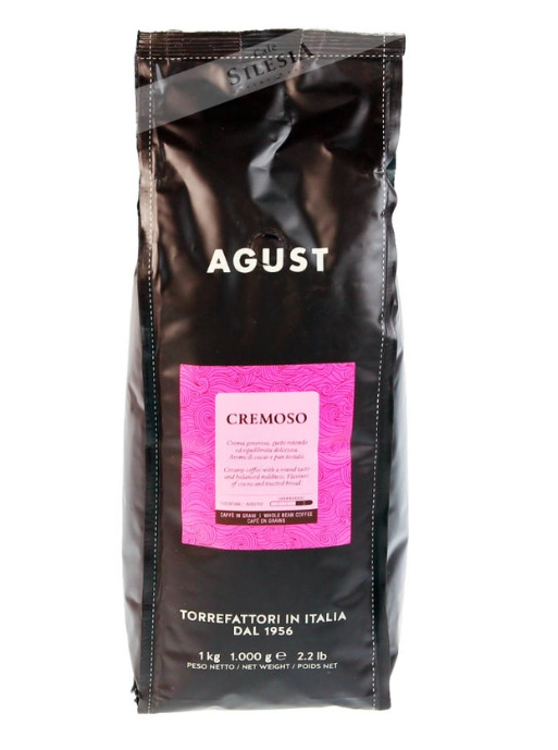 Czarne opakowanie kawy ziarnistej z różowym elementem