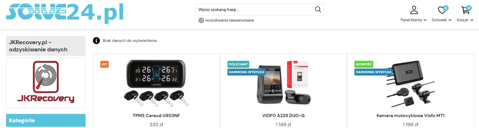 Strona internetowa sklepu