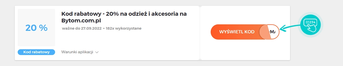 Przykład kodu rabatowego dla Bytom
