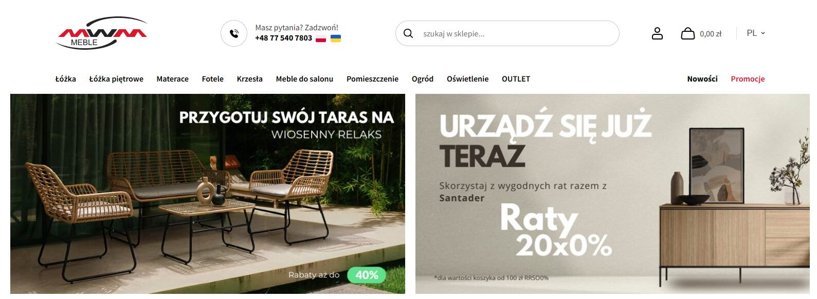 Meble Mwm - strona internetowa sklepu