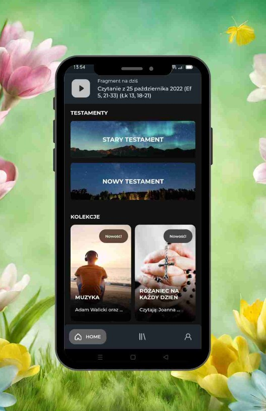 Aplikacja z Biblią na telefonie