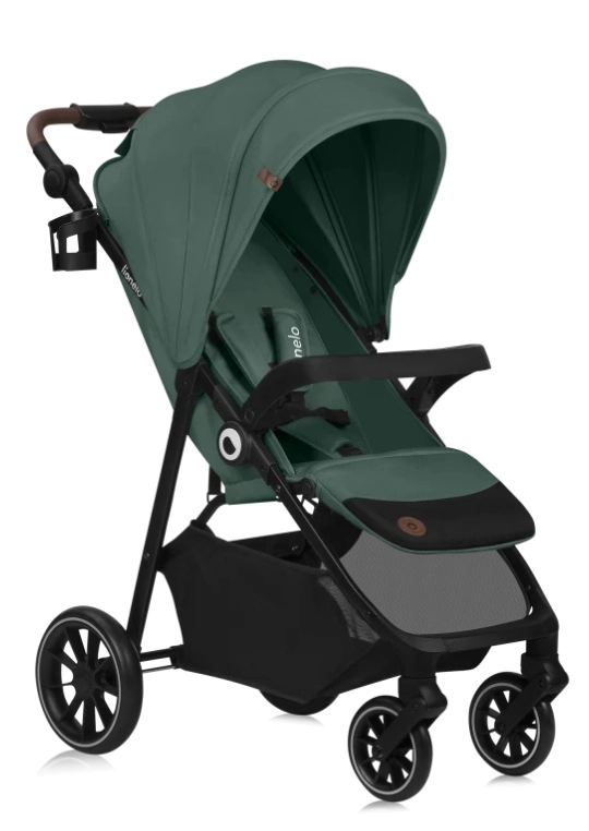 Zielono-czarny wózek dziecięcy spacerówka