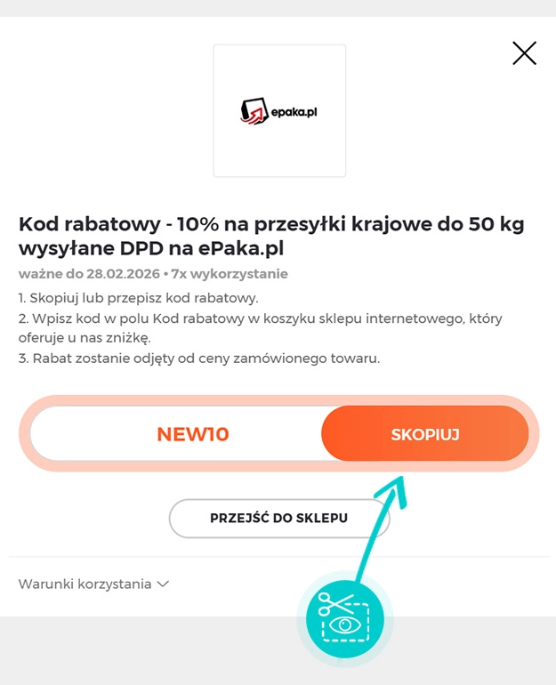 Instrukcja jak skopiować kod rabatowy dla ePaka
