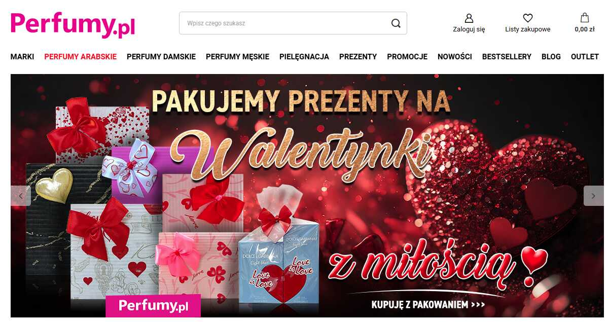 Perfumy.pl = strona internetowa sklepu