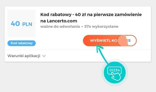 Przykład kodu rabatowego dla Lancerto
